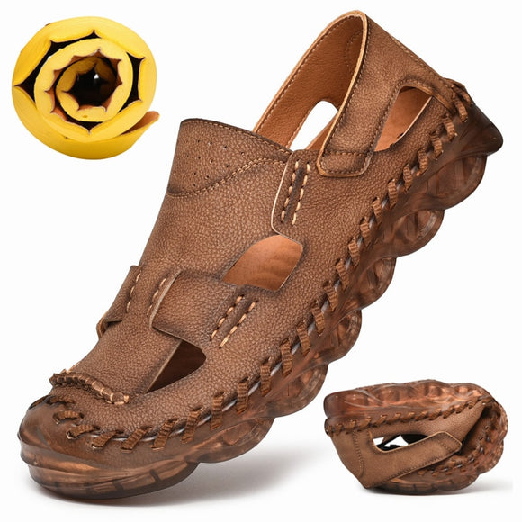 Kaaum Summer Men's Handmade Cow Leather Sandals