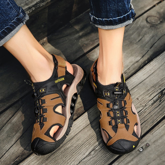 Kaaum Men's Handwork High Quality Leather Sandals