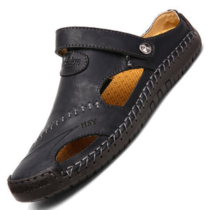 Kaaum Summer Men Leather Classic Roma Sandals