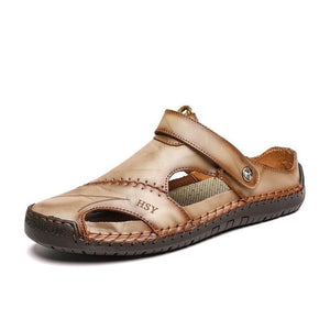 Summer Sandals Men Leather Classic Roman Sandals