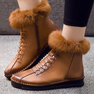 New Arrival Genuine Leather Ladies' Casual Waterproof Ankle Boots