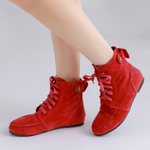 Fashion Lace Up Casual Comfortable Flats Platform Boots