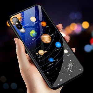 Luxury Star Space Tempered Glass Case For iPhone 7 8 Plus X XS MAX XR