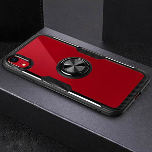Phone Case - Super Anti-knock Airbag Tempered Glass Case With Magnetic Car Holder For iPhone X/XR/XS/XS Max 8 7 6S 6/Plus