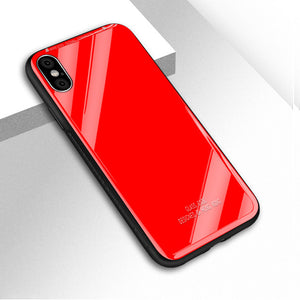 TPU Tempered Glass Hard Case For iPhone X XR XS Max