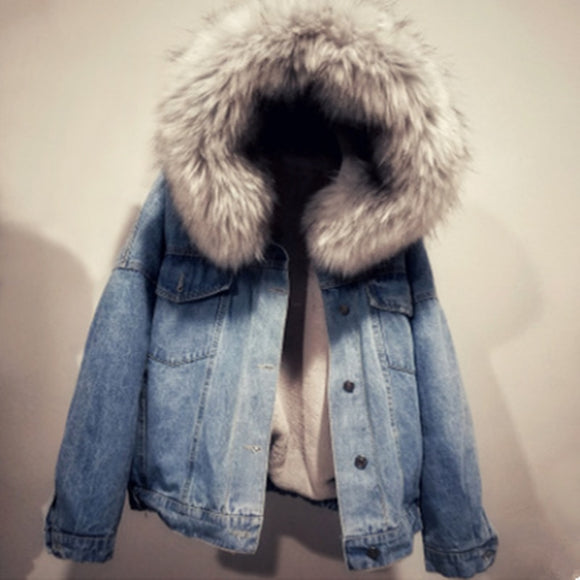 Kaaum Winter Warm Faux Fur Collar Casual Jacket