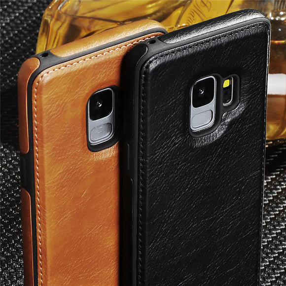 Vintage Leather Flip Case for Galaxy S9 S8 S8 Plus S10 Lite Note 9