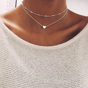 Women's Accessories - Tiny Star Pendant Heart Bohemian Choker Necklace