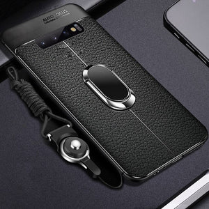 luxury Soft Pu Leather Case With Car Holder For Samsung