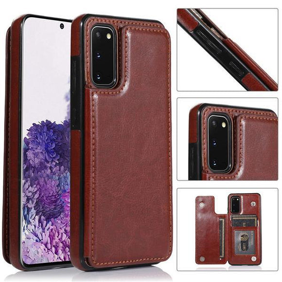 Phone Accessories - Retro PU Leather Flip Wallet Holder Stand Back Cover Phone Case For Samsung Galaxy