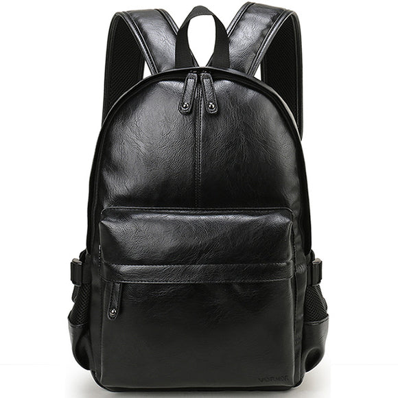 Men Leather School Backpack Bag Fashion Waterproof Travel Bag