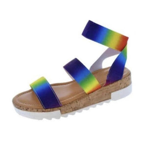Kaaum Ladies Summer Multi-Color Platform Sandals