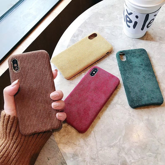 Phone Case - Luxury Ultra Thin Cloth Texture Soft TPU Protective Phone Case For iPhone XS/XR/XS Max 8/7 Plus