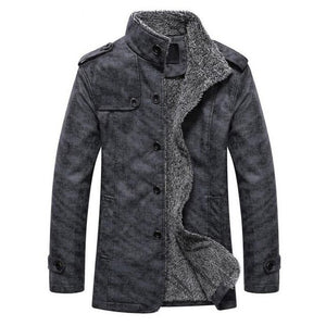 Kaaum Winter Men's Slim Fit Warm Jacket Faux Leather Coat