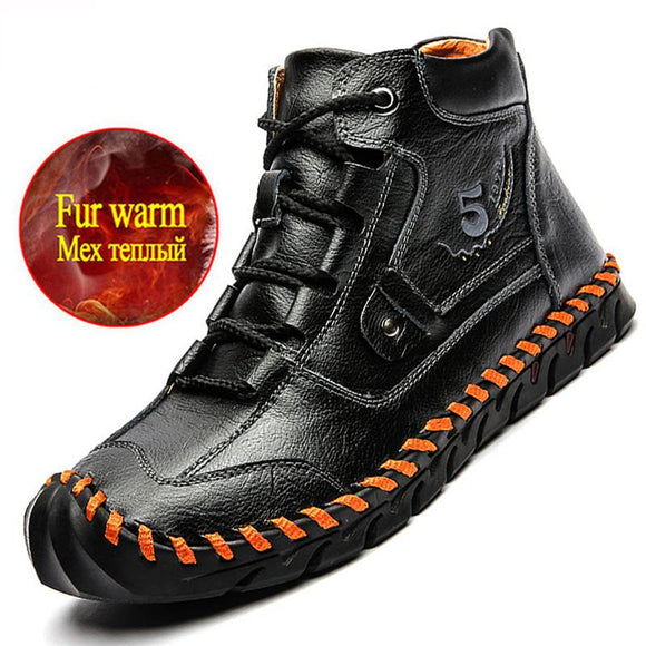 Kaaum Waterproof Leather Men's Motorcycle Boots