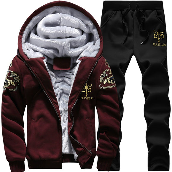 Winter Hooded Thick Men Sports Suit Tracksuit(BUY 2 GET 10% OFF, 3 GET 15% OFF)