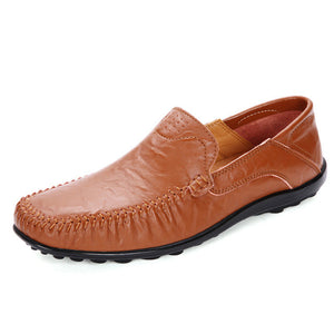 Genuine Leather Men Flats Breathable Causal Shoes