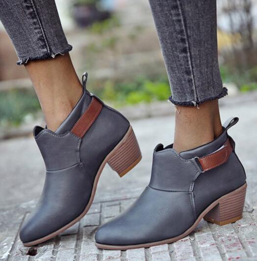 Kaaum Ladies Autumn Pointed Toe Ankle Boots