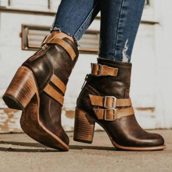 Shoes - Fashion Platform Round Toe Women's Ankle Boots