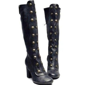 Women Vintage PU Leather Gladiator Boots