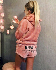 Women's Clothing - Cute Fluffy Long Sleeve Two Piece Hoodie Women's Sets（Buy 2 Got 5% off, 3 Got 10% off Now)