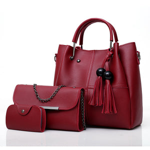 Women's 3 Pcs Leather Handbags