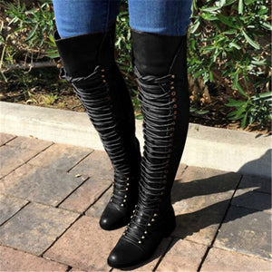 Kaaum Thigh High Boots Female Stretch Faux Slim High Boots Over The Knee Boots