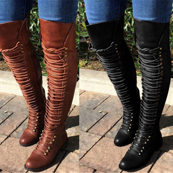 Kaaum Thigh High Boots Female Stretch Faux Slim High Boots Over The Knee Boots