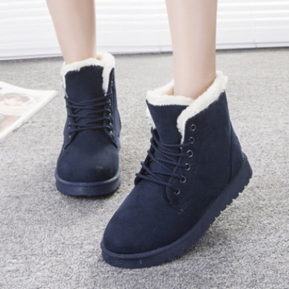 Lady's Classic Warm Fur Ankle Boots