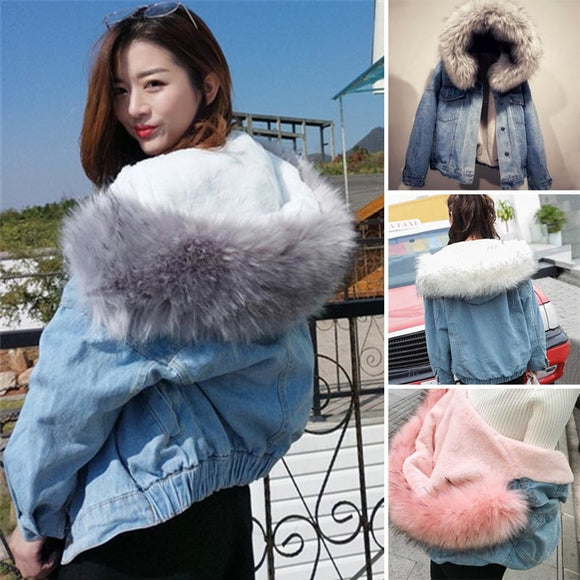 Winter Warm Faux Fur Collar Casual Jacket
