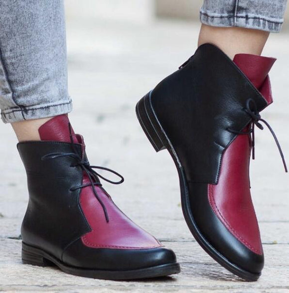 Shoes - Ladies Solid Color Leather Boots