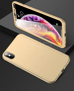 Luxury Tempered Glass 360 Full Cover Case For iPhone X XR XS Max