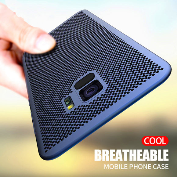 Phone Case - Luxury Ultra Slim Grid Heat Dissipate Shockproof Phone Case For Samsung Galaxy Note 9/8 S9/S8 Plus