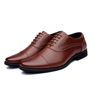 Kaaum-Classic Man Pointed Toe Dress Shoes Fashion Black Wedding Oxford