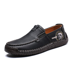 Kaaum-New Comfortable Men Casual Shoes Loafers Quality Split Leather Flats