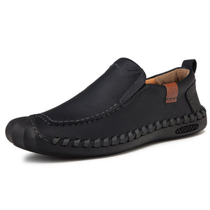 Kaaum-New Comfortable Men Casual Shoes Loafers Quality Split Leather Men Flats