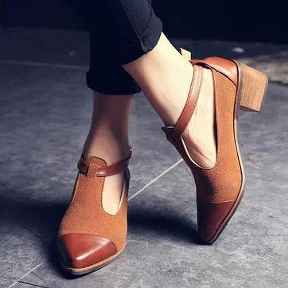 Kaaum Fashion Casual T-Strap Buckle Pumps（Buy 2 Got 5% off, 3 Got 10% off Now）