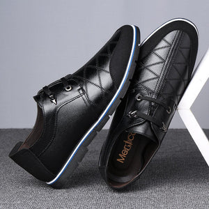 2019 Men's Stylish Splicing Comfy Soft Lace Up Casual Leather Shoes