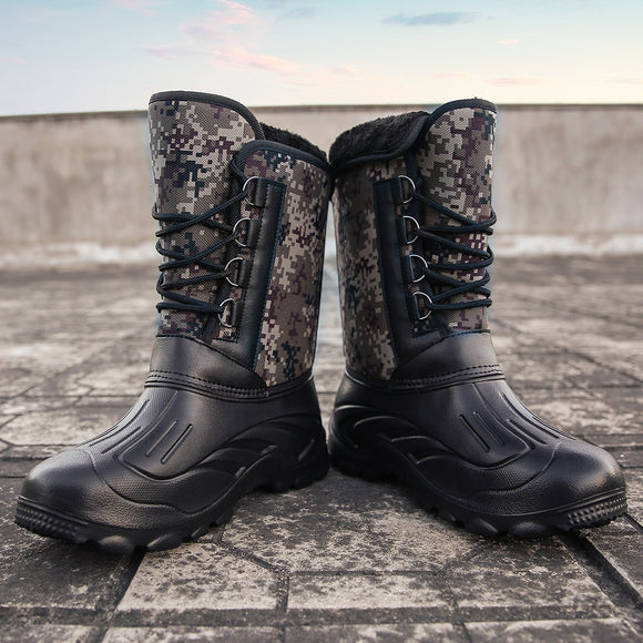 Men Winter Fur Warm Waterproof  Platform Military Boots