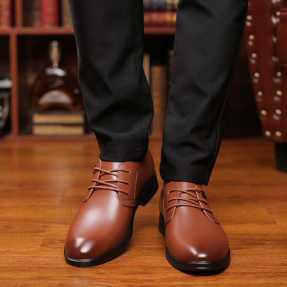 Kaaum Men's Fashion Leather Round Toe Dress Shoes