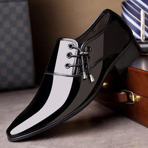 Men Formal Wedding Footwear Pointed Toe Fashion PU Leather Shoes