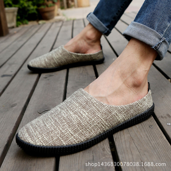 Summer Fashion Canvas Men's Slippers Bean Shoes