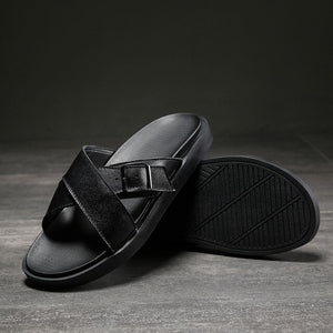 Kaaum-Summer Men's Slippers High Quality Outdoor Lightweight Flat Slides Sandals