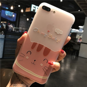 Phone Case - Luxury Cute Cartoon Matte Soft Silicone Protective Phone Case For iPhone XS/XR/XS Max 8/7 Plus