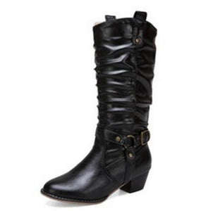 Shoes - Women Leather Gadiator Knee High Boots