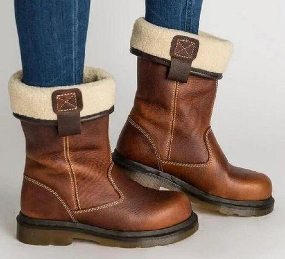 Shoes - Ladies Vintage Leather Mid-calf Boots(Buy 2 Get 10% OFF, 3 Get 15% OFF)