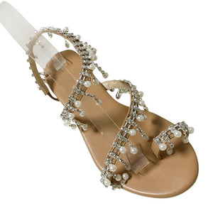 Pearl Leather Chic Sandals