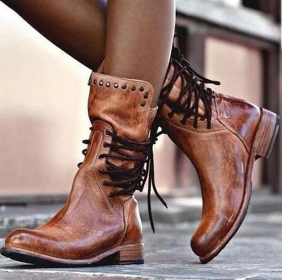 Shoes - Women's Mid-calf Martin Boots